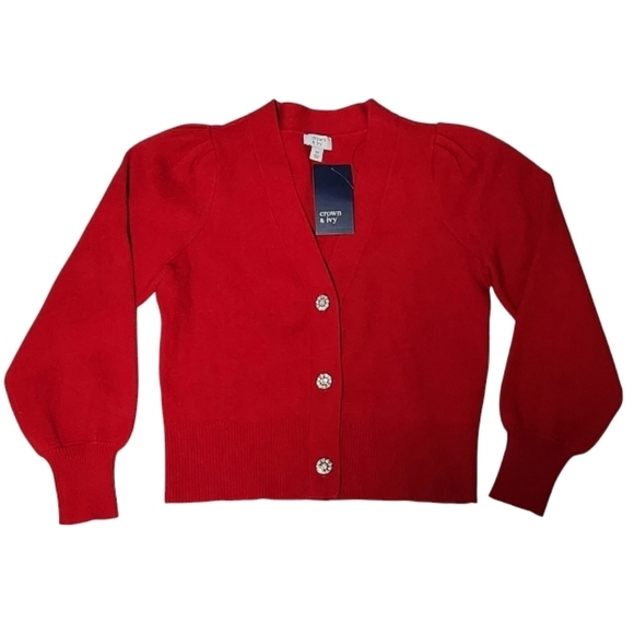 crown & ivy Sweaters - NWT Crown & Ivy Soft Red V-neck Sweater XS